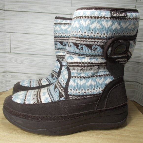 Skechers Women's Knit Sweater Tone Ups Boots Size 7 - Picture 1 of 4